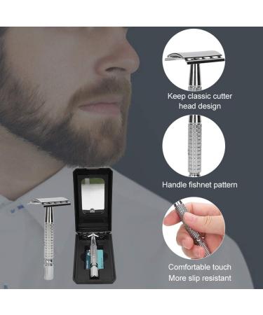 Classic Stainless Steel Razor for Men | Portable Dual Edge Shaving Set | Wireless Wet & Dry Accessories - Buy Online on GoSupps.com