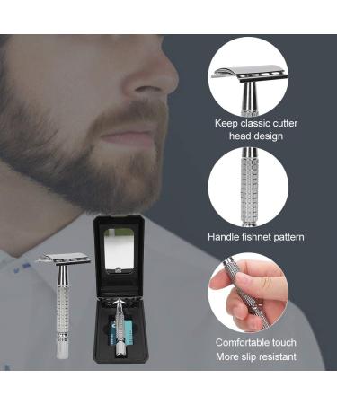 Double Edge Razor with Long Stainless Steel Handle - Nostalgic Shaver for Salon & Home Use | International Shipping Available - Buy Online on GoSupps.com