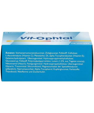Dr. Winzer VIT OPHTAL - 10 mg Lutein Tablets for Eye Health | Buy Internationally - Buy Online on GoSupps.com