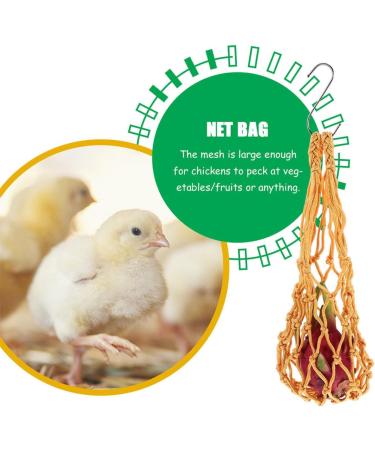 SEWOART 3pcs String Parrot Hooks Poultry Feeder Bags Hanging Feeder for Hens Net Bag Mesh Chicken Feed - Buy Online on GoSupps.com