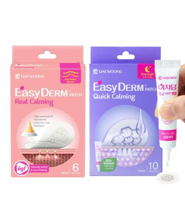 EasyDerm Micro Point Acne Patch Duo 10 Magnesium Pimple Patches + 6 Real Calming Microdart Patches for Breakout & Post-Blemish Care, 2-Step K-Beauty Skincare Kit 1 Count (Pack of 16) Duo Pack - Buy Online on GoSupps.com