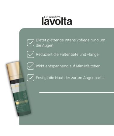 Buy Lavolta Intensive Smoothing Spilanthol Eye Cream - Natural Anti-Aging Care with Hyaluronic Acid Vitamin E & Almond Oil - 30ml Perfume-Free & Additive-Free - Buy Online on GoSupps.com