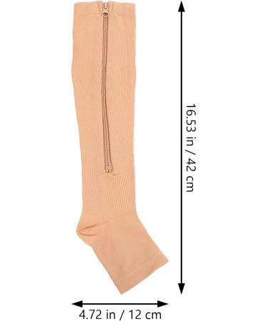 Faruta Knee-High Toe Socks - Support Stockings with Zipper for Walking & Running | Relief for Varicose Veins | Size L/XL Skin Color - Buy Online on GoSupps.com
