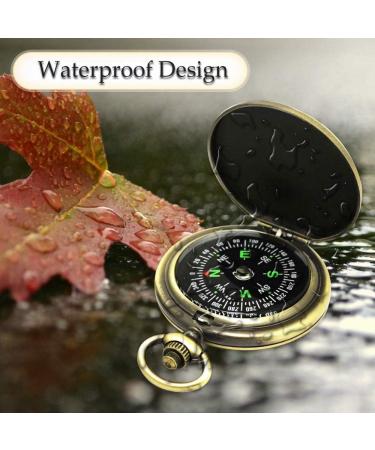 Vintage Pocket Compass for Kids Classic Portable Compass Accurate Waterproof for Hiking Outdoor Camping Motoring Boating Backpacking Survival Emergency (Copper) - Buy Online on GoSupps.com