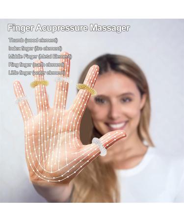 12-Piece Acupressure Massage Rings Set for Fingers & Wrists - Stress Relief Blood Circulation & Osteoarthritis Support - Buy Online on GoSupps.com