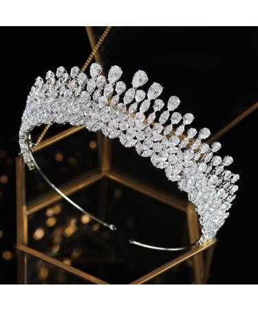 5A Cubic Zirconia Wedding Tiara Crown - Bride & Queen Hair Accessory - Buy Online on GoSupps.com