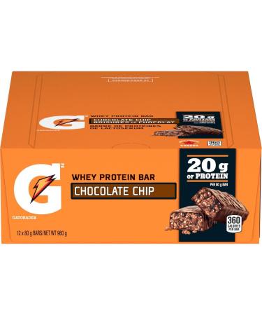 Gatorade Whey Protein Bar - Chocolate Chip Multi-Pack 12 Bars 960 g (Pack of 4) - Buy Online on GoSupps.com
