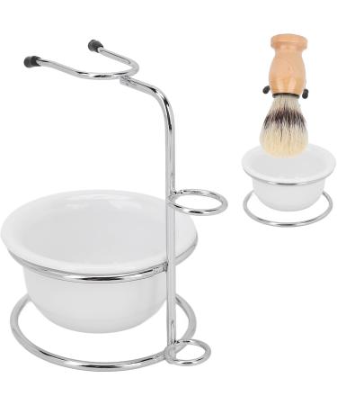Bordstract Restaurant Stand Bowl Set - Professional Shaving Soap Peel Razor & Brush Holder for Men | Durable Stainless Steel & Nylon Wool Brush | Comfortable Silver White Design - Buy Online on GoSupps.com