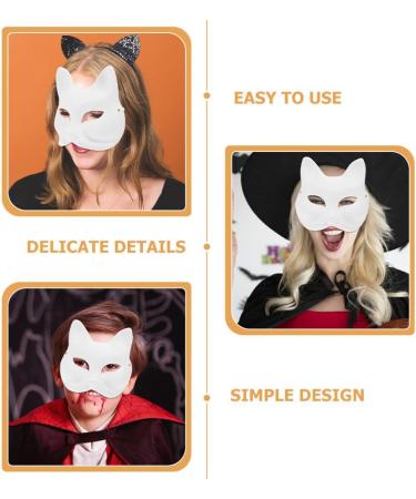 Paintable Kichvoe Cat Masks - 8 Pack Half-Face Carnival Masks for Dance Parties & Events | International Shipping Available - Buy Online on GoSupps.com