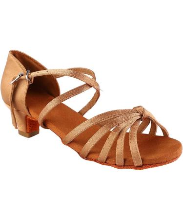 Soft Comfortable Latin Dance Shoes for Kids & Girls - 4 cm Heel Light Brown Size 30 EU | Fashionable & Durable - Buy Online on GoSupps.com
