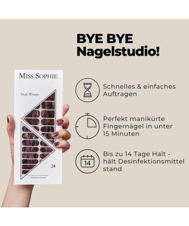 Miss Sophie Aubergine Purple Nail Wraps - 24 Ultra-Thin Self-Adhesive Long-Lasting Design - Buy Online on GoSupps.com