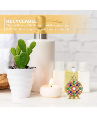 LEUYA Vintage Perfume Dropper Bottles - 12ml Diamond Crystal Portable Refillable Glass Bottle for Perfume & Essential Oils | Ideal Travel Accessory - Buy Online on GoSupps.com
