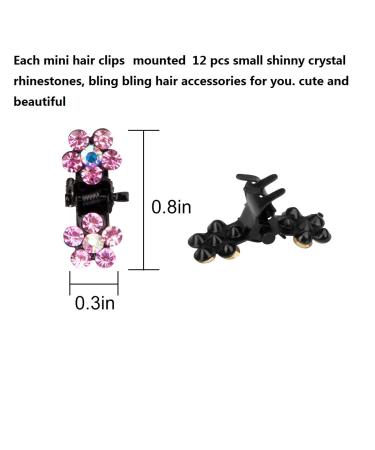 ANBALA 65pcs Mini Hair Claw Clips | No-Slip Grip Jaw Clips | Rhinestone & Glitter Teeth Clips | Metal Clamps Mix Colored Flower Hair Accessories for Women & Girls - Buy Online on GoSupps.com