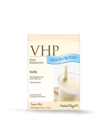 Herbal Magic VHP Vanilla Meal Replacement and Weight Loss Shakes Satisfies Hunger 23g Protein Vitamins and Minerals Aspartame-Free Thick and Creamy 7 x 56 grams