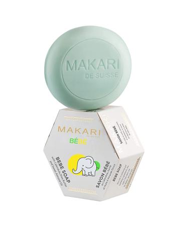Makari Baby Soap (5.4oz) | Moisturizing Daily Bar Soap for Delicate Skin | Mild Cleansing Childrens Bath Bar With Shea Butter and Non-Irritating Botanical Ingredients | Nourishing and Soothing Soap