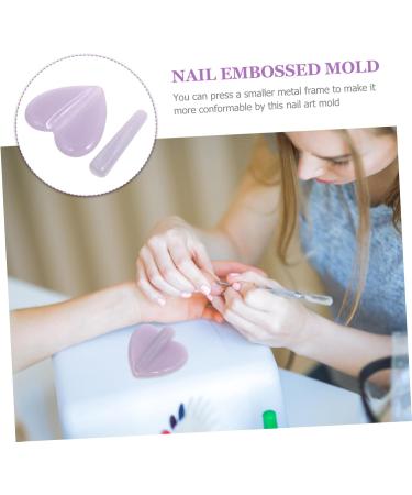 POPETPOP 1pc Nail Stickers Acrylic Nail Molds Nail Decoration Resin Nail Manicure Practice Nail Printing Nail Bending Resin Molds Nail Embossed Mold Pentagram Purple 3d Metal Frame 5x5.5cm Purple - Buy Online on GoSupps.com