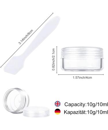 20 Transparent Small Plastic Crucibles - 10g/10ml Cream Cans for Cosmetics Lip Balm Nail Art + 4 Mini Spatulas - International Shipping - Buy Online on GoSupps.com