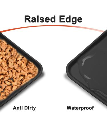 Moacc Slipproof Waterproof Feed Mats for Dogs & Cats - Silicone Food Base Pad 54x38cm Black - Buy Online on GoSupps.com