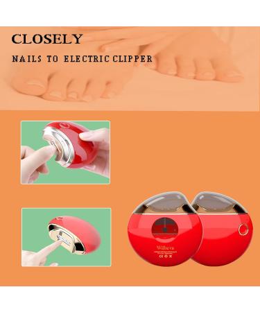 Wilbeva Electric Nail Clippers with File - Professional Nail Care for Adults, Seniors, Infants & Kids - Red - Buy Online on GoSupps.com