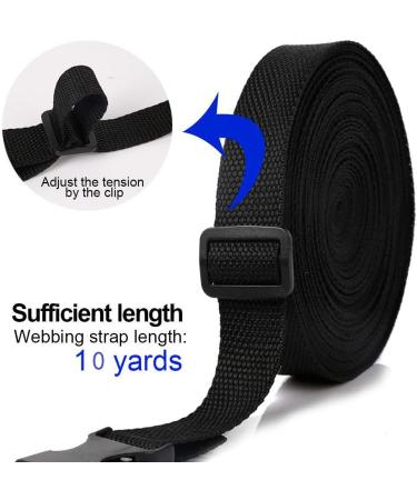 YGDZ Buckles Strap Set 10 Yards 1 Inch Nylon Webbing Strap with 20 Set Side Release Plastic Buckles for Luggage Strap Backpack Repairing Black One Side Adjustable - Buy Online on GoSupps.com