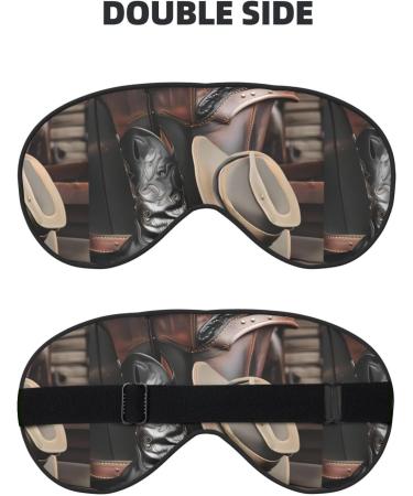 Cowboy Black Hat Western Boots & Unisex Elastic Adjustable Buckle Blackout Sleep Eye Mask for Home Travel Yoga & Office Nap - Shop Now - Buy Online on GoSupps.com