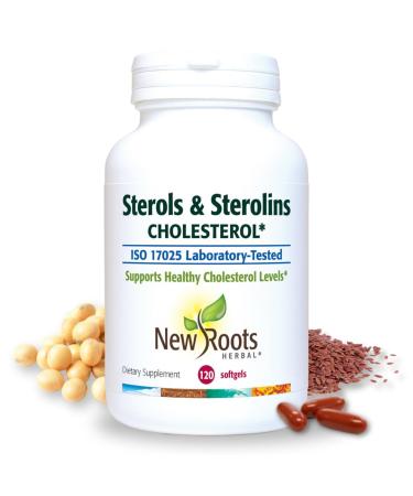 NEW ROOTS HERBAL Plant Sterols and Sterolins Supplement with Organic Flaxseed | Stanols or Phytosterols for Cholesterol Support with Source of Omega-3s (120 Softgels)