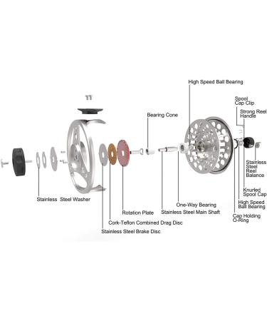 Maximumcatch Eco Series Flying Roller: Large Coil Fly Reel with Aluminum Body - 3/4WT 5/6WT 7/8WT - Silver Black Rainbow - Combo for Bach Trout Fishing - Buy Online on GoSupps.com