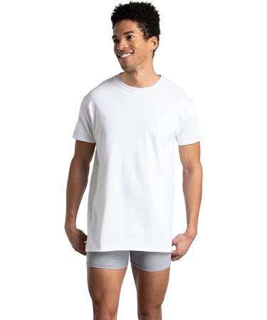 Fruit of the Loom Men's Eversoft Cotton Stay Tucked Crew T-Shirt - 6 Pack White (S-3XL) - Coolzone Underarm - Buy Online on GoSupps.com