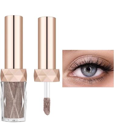 Fanlulu Liquid Shimmering Eyeshadows Monochrome Pearl Liquid Lazy European and American Style Eyeshadow Pearls and Diamonds Glitter Eyeshadow Liquid (06 Shiny Brown)