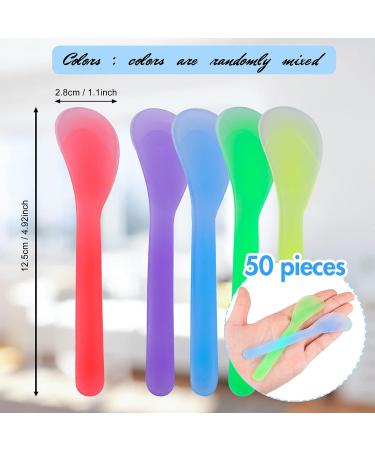 Patelai 50pcs Disposable Cosmetic Spatula - Makeup Frosted Tip Tools for DIY & Sampling - Plastic Cream Scoop & Mask Spoon in Random Colors - Buy Online on GoSupps.com