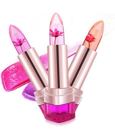 FOMIYES 3pcs Moisturizing Lipstick Moisturizing Lip Stain Flower Jelly Lipstick ende Tinta De De Duracion Jelly Lip Stick Moisturizer mediumx3pcs as shown x 3pcs - Buy Online on GoSupps.com