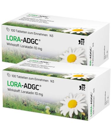 LORA ADGC - 2x 100 pieces - anti -allergic to treat allergens such as hay fever itching and reddening of the skin - long -lasting & well tolerated - already for children from 2 years