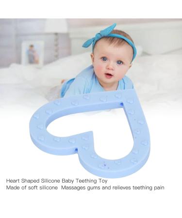 Light Blue Silicone Heart Shaped Toddler Teether Flexible Anti-Eating Baby Teething Toy for Home | Shop Internationally - Buy Online on GoSupps.com