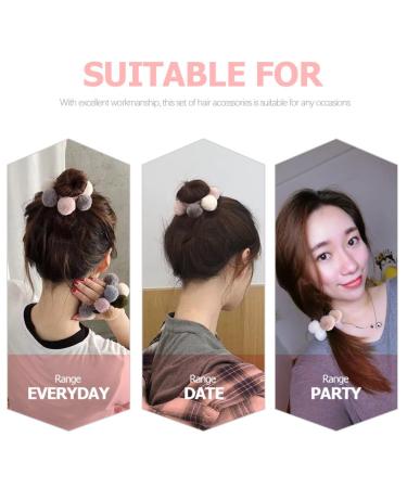 Lurrose 2 Piece Pom Ball Hair Tie - Fluffy Elastic Hair Bands for Women & Girls - Stylish Pompom Hair Accessories - Buy Online on GoSupps.com