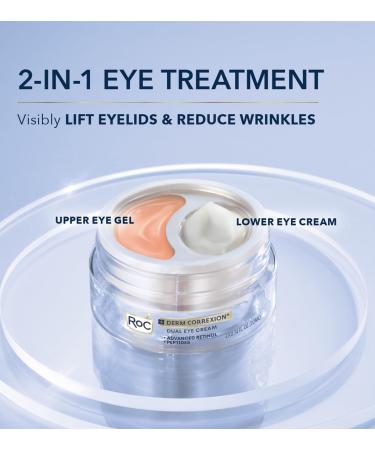 RoC Derm Correxion Dual Eye Cream 2-in-1 Eye Duo for Visible Eye Lift Upper Eye Gel & Lower Eye Cream Dermatologist-Approved - 10ml - Buy Online on GoSupps.com