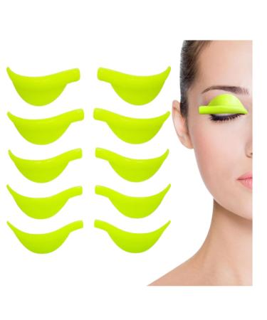 Bamyli 5 Pairs Lash Lift Shields Silicone Eyelash Perming Curler Eyelash Perm Silicone Pads Silicone Lash Lift Pads 5 Sizes XS/S/M/L/XL Reusable DIY Lashes Lifting Shield Rods Pads (Green) Fluorescent Green