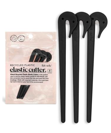 Kitsch Elastic Hair Tie Cutter Tool Rubber Band Cutter for Hair Hair Elastic Cutter for Kids Hair Hair Rubber Band Cutter Hair Tie Remover Tool Ponytail Cutter Tool for Toddler 3pc Black