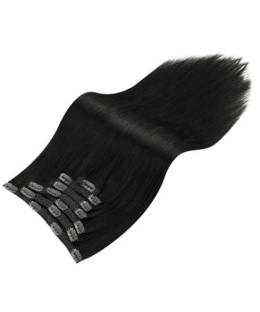 Moresoo Clip In Extensions - Real Remy Human Hair 60cm Long Natural Black #1B 120g 7 Pieces - Perfect Clip-In Hair Extensions for Volume & Length - Buy Online on GoSupps.com