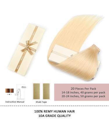 Shop Hotlulana 24-Inch #613 Blonde Tape Extensions - 100% Real Hair 20 PCs Invisible & Natural | International Shipping Available - Buy Online on GoSupps.com