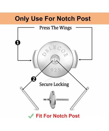Paris Sterling Silver Locking Earring Backs | Hypoallergenic 18K White Gold Plated | Secure Replacements for Diamond Studs - Buy Online on GoSupps.com