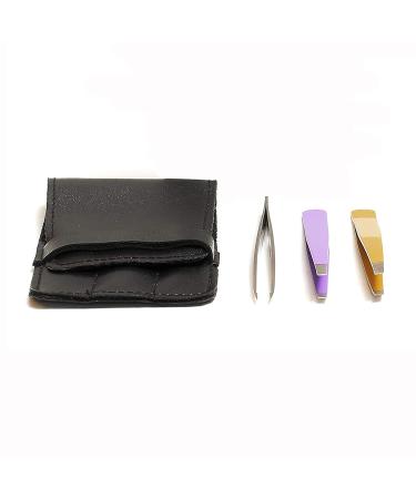 Amaok Premium 3 Tip Tweezers Set with Case - Stainless Steel Slant, Straight & Pointed Tip Tweezer - Buy Online on GoSupps.com