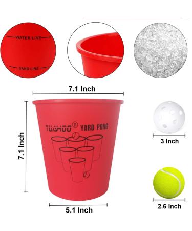 Tuahoo Yard Pong - Giant Outdoor Toss Game for Families, Tailgate, Beach, Camping - Includes Buckets and Balls - Fun Lawn and Backyard Game - Buy Online on GoSupps.com