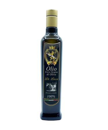 Olio Extravergine Di Oliva Evo 100% Italiano Monocoltura Carolea Estratto a Freddo Made In Calabria De Luca L'eccellenza Italiana Che Fa Sognare Il Mondo (500 ml)