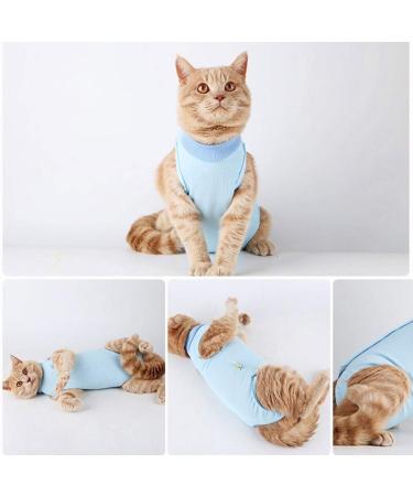 Cat Professional Surgical Recovery Suit Cat Clothes for Abdominal Wounds or Skin Diseases (M Blue) 1.36 kg (Pack of 1) Blue - Buy Online on GoSupps.com