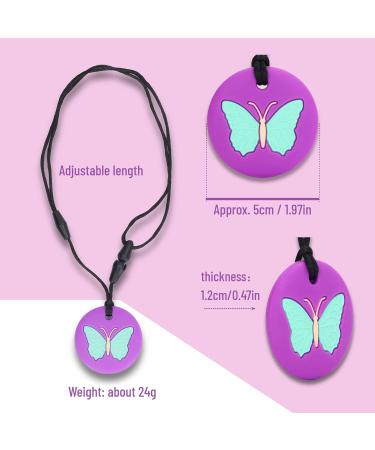 Buy 2Pcs Sensory Chew Necklace for Toddlers | Silicone Teething Relief Toy - Purple - Buy Online on GoSupps.com