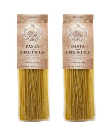 Morelli Italian Pasta Truffle Linguine - Gourmet Pasta - Handmade in Small Batches - Imported from Italy - Durum Wheat Semolina Pasta - 8.8 Ounce / 250g (2 Pack) Linguine 8.8 Ounce (Pack of 2)