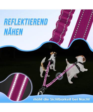 Nasjac Double Dog Leash - No Tangle 360 Rotatable Bungee Leash for Small to Large Dogs | Adjustable Shock-Damping & Reflective Design - Buy Online on GoSupps.com