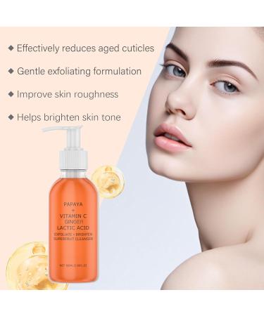  homomdy Papaya facial cleanser gentle exfoliating facial cleanser with vitamin C for an even skin tone moisturizing cleanser for dry skin deep pore cleansing non-shrinking - Buy Online on GoSupps.com