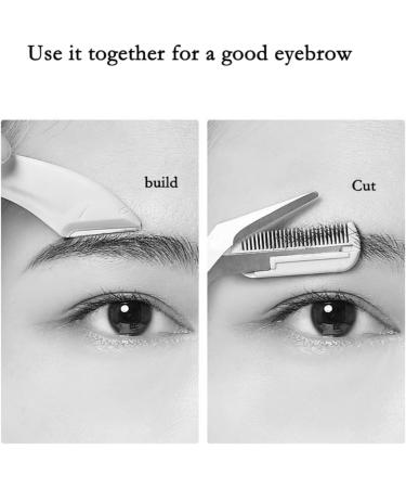 Eyebrow Trimmer Scissors with Comb Stainless Steel Eyebrow Razor Eyebrow Trimmer Eyelash Hair Scissors Beginner Make Up Tool for Men Women(White) - Buy Online on GoSupps.com