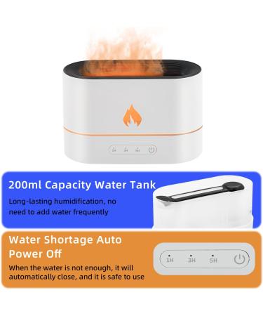 McBazel 200ml Aroma Diffuser with Flames Effect | 3-in-1 Humidifier & Essential Oil Diffuser | Waterless Auto Shut-Off - White - Buy Online on GoSupps.com